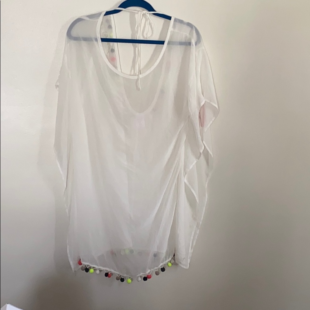White see through bathing suit coverup